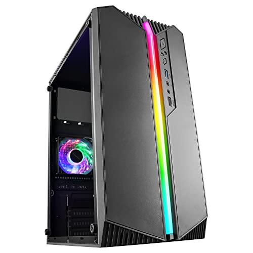 MARS GAMING MC-S1 Negro Caja PC Compacta Gaming Micro-ATX Iluminación ARGB 12 Modos Ventilador FRGB Ventana Lateral Completa RGB Negro – (26,91€)