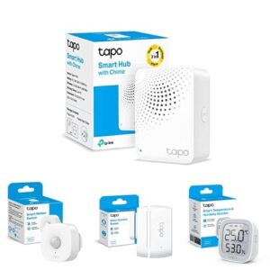 Bundle of TP-Link Tapo H100 Smart Hub + Tapo T100 – Detector de Movimiento + Tapo T110 – Sensor de Contacto Inteligente + TAPO T315-Monitor de Temperatura y Humedad – (73,95€)