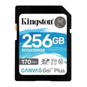 Kingston Canvas Go! Plus Tarjeta SD 256GB SDXC 170R C10 UHS-I U3 V30 – (25,99€)