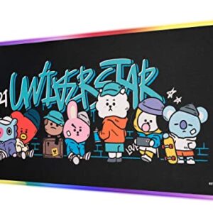 Grupo Erik Alfombrilla Gaming RGB BT21 – Alfombrilla ratón Luces LED 14 Modos – (19,95€)