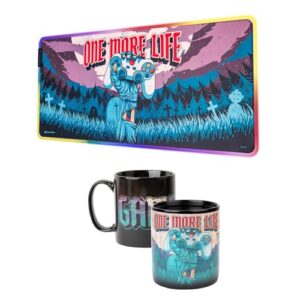 Grupo Erik Pack Gamer One More Life Alfombrilla Gaming RGB – Alfombrilla ratón Luces LED + Taza termocolora XL – Taza Desayuno 500 ml – (40,71€)