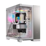 CORSAIR 6500X Media-Torre ATX Caja de PC de Doble Cámara – Cristal Templado Panorámico – Conexión Inversa Compatible con Placa Base – Sin Ventiladores Incluidos – Blanco/Aluminio Gris Satinado – (229,59€)