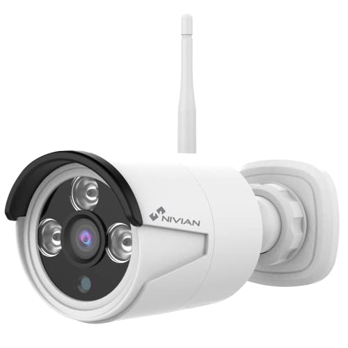 NIVIAN cámara Bullet WiFi 2K-Visión Nocturna-Apta para Interior y Exterior IP66-Codificación H265+ - Compatible con Kit videovigilancia NV-KIT830W-4CAM y NV-KIT430W-4CAM - (35,99€)
