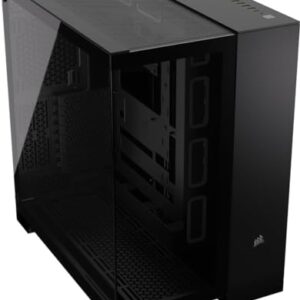 CORSAIR 6500X Media-Torre ATX Caja de PC de Doble Cámara – Cristal Templado Panorámico – Conexión Inversa Compatible con Placa Base – Sin Ventiladores Incluidos – Negro – (179,99€)