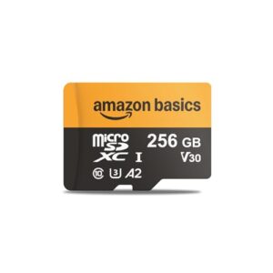 Amazon Basics Tarjeta MicroSDXC de 256 GB con Adaptador – (17,53€)