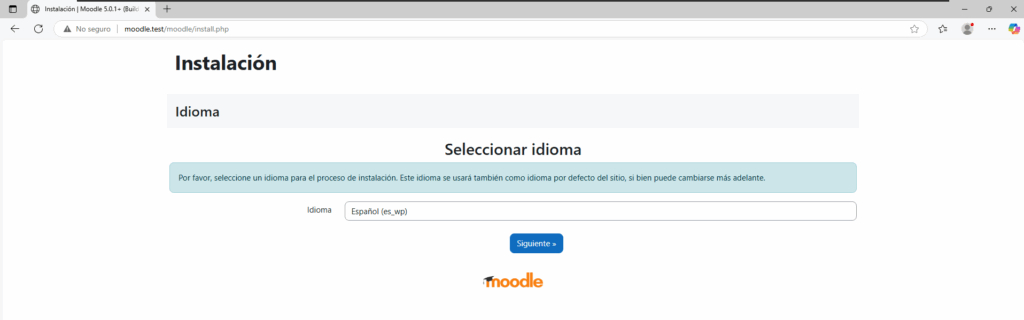 Instalar Moodle 5.0.1 en Windows con Laragon - Asistente de instalación