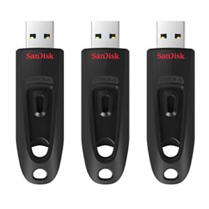 SanDisk Ultra de 32 GB Memoria flash USB con USB 3.0 y hasta 130 MB/s de lectura – paquete de 3 unidades – (17,69€)