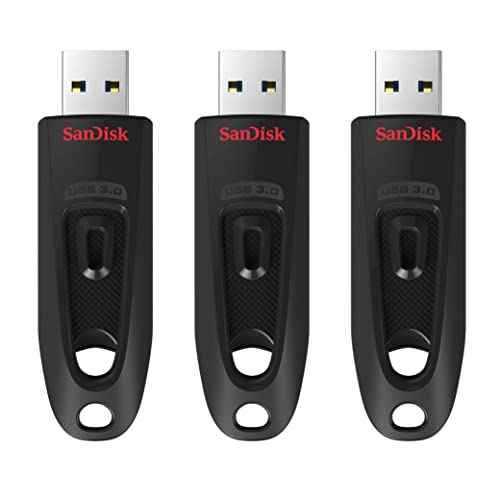 SanDisk Ultra de 32 GB Memoria flash USB con USB 3.0 y hasta 130 MB/s de lectura - paquete de 3 unidades - (17,69€)