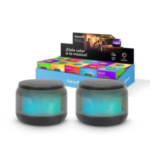 Garza – Pack 2 Altavoz Portátil Inalámbrico Bluetooth 5.1/ Micro SD con 15 Modos de luz LED Multicolor – (11,49€)