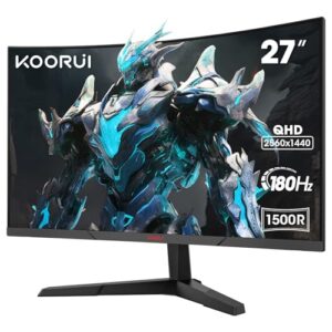 KOORUI 27E6QCA Monitor Curvo Gaming QHD 27 Pulgadas – (151,99€)