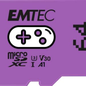 EMTEC – Gaming – ECMSDM64GXCU3G – Tarjeta MicroSD de 64 GB – Velocidad de Escritura 95 MB/s – Velocidad de Lectura 100 MB/s- Violeta – (4,07€)