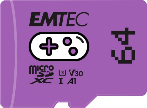 EMTEC – Gaming – ECMSDM64GXCU3G – Tarjeta MicroSD de 64 GB – Velocidad de Escritura 95 MB/s – Velocidad de Lectura 100 MB/s- Violeta – (4,07€)